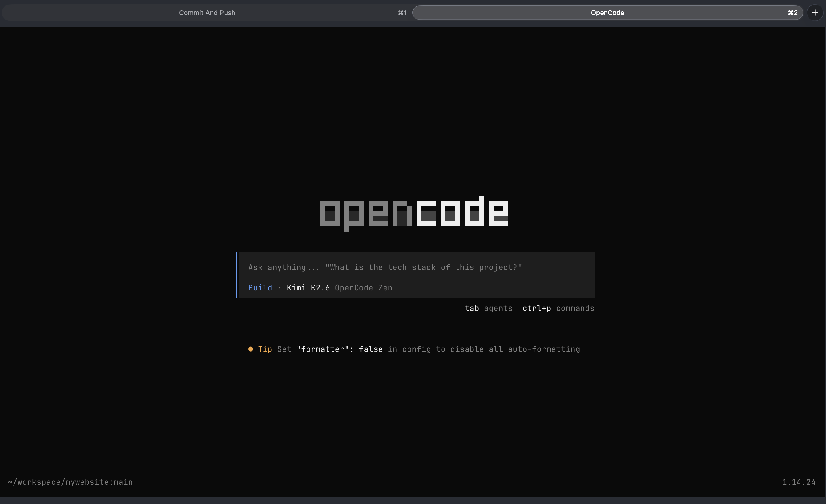 Opencode terminal interface showing agentic coding workflow in plan and execution mode